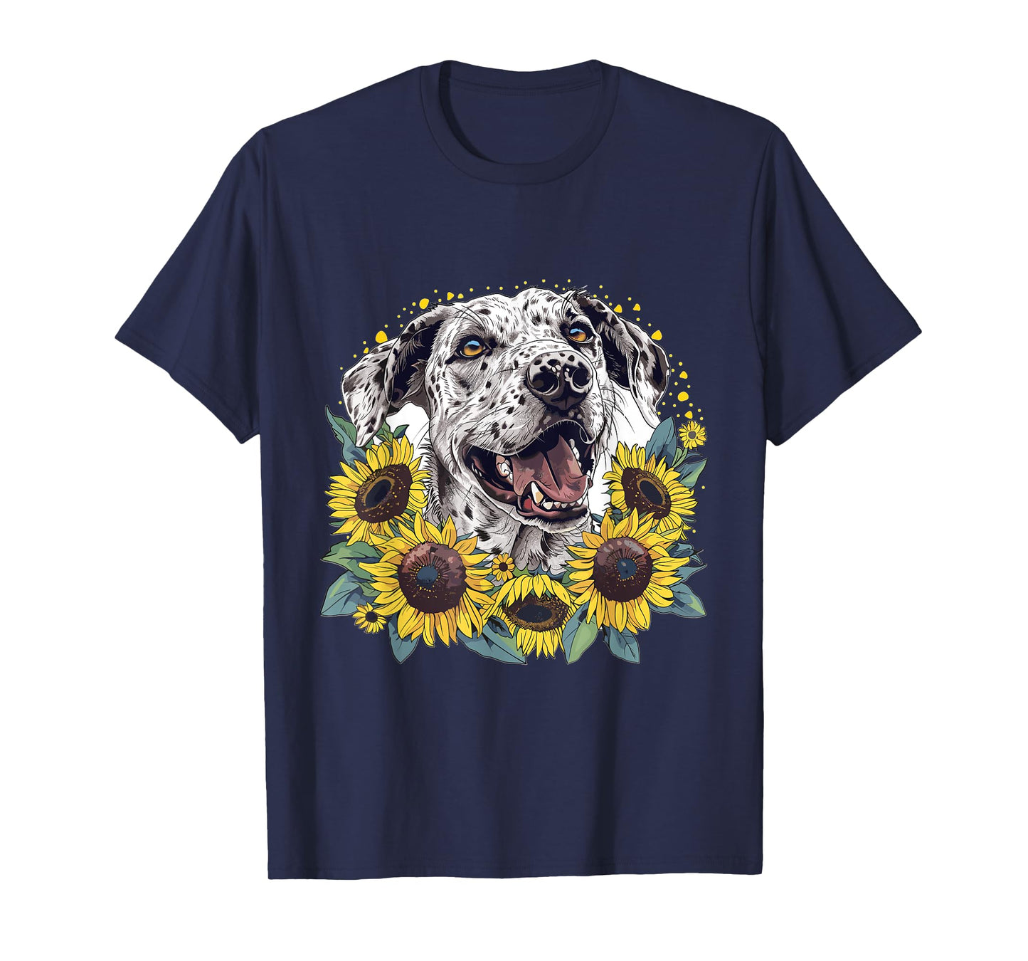 Catahoula Leopard Dog Dog Breed Graphic Sunflowers Men Women Kids T-Shirt
