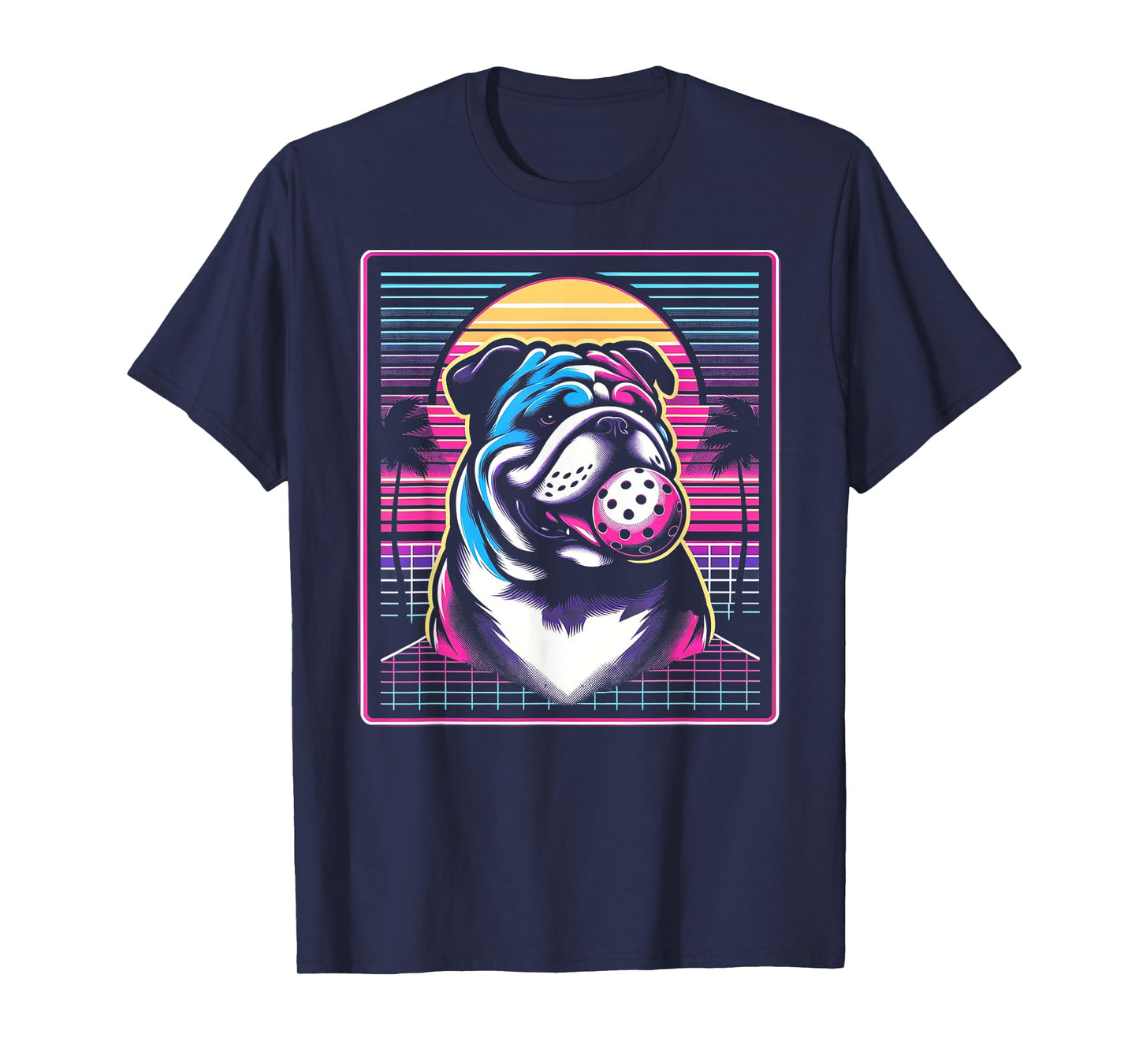 Pickleball Dog - Bulldog Lover Paddle Sport T-Shirt for Men Women Kids