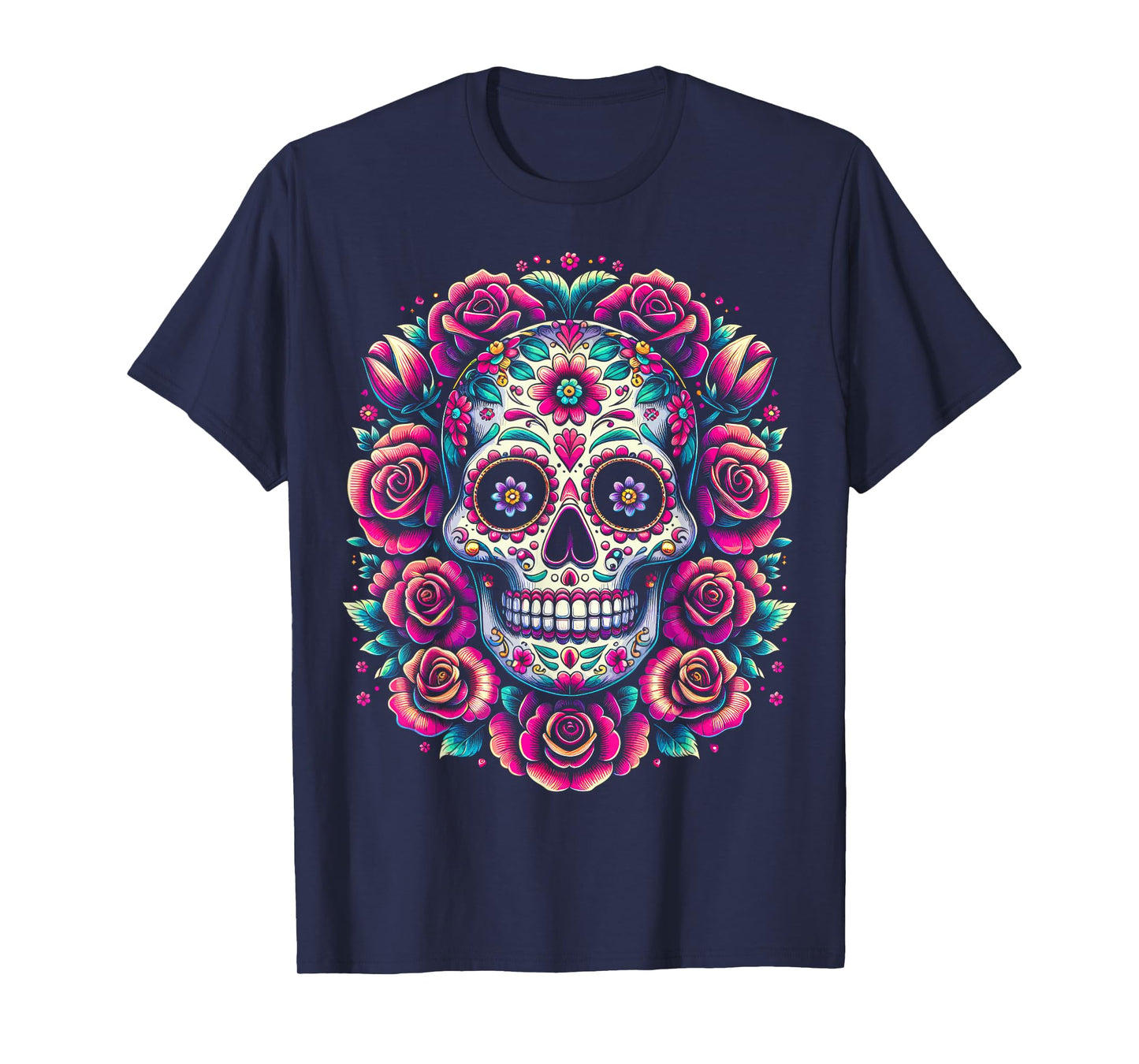 De Los Muertos Day of the Dead Sugar Skull Halloween Women T-Shirt