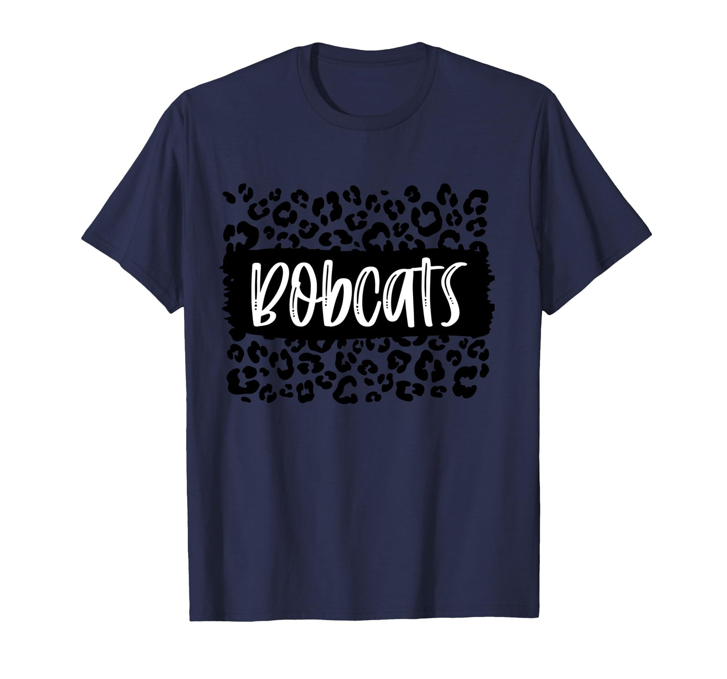 Bobcats Team Mascot School Spirit Game Night Leopard Print Long Sleeve T-Shirt