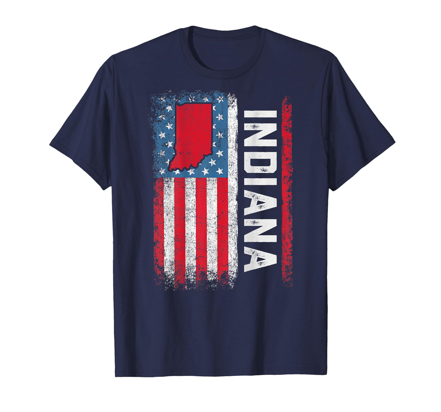 Vintage Indiana State USA Flag Shirt Indiana (On Back) T-Shirt