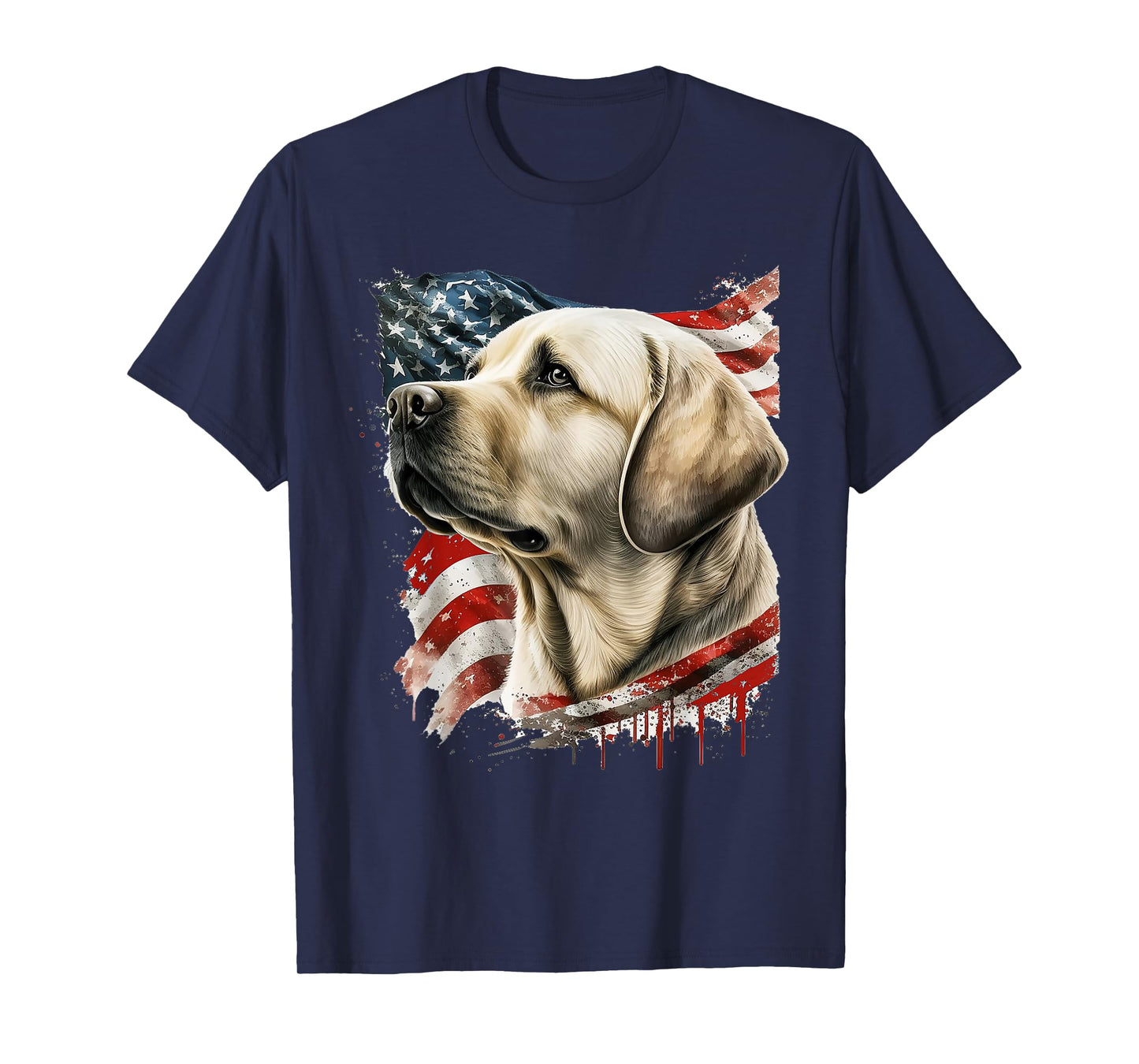 Yellow Lab with the American Flag T-Shirt