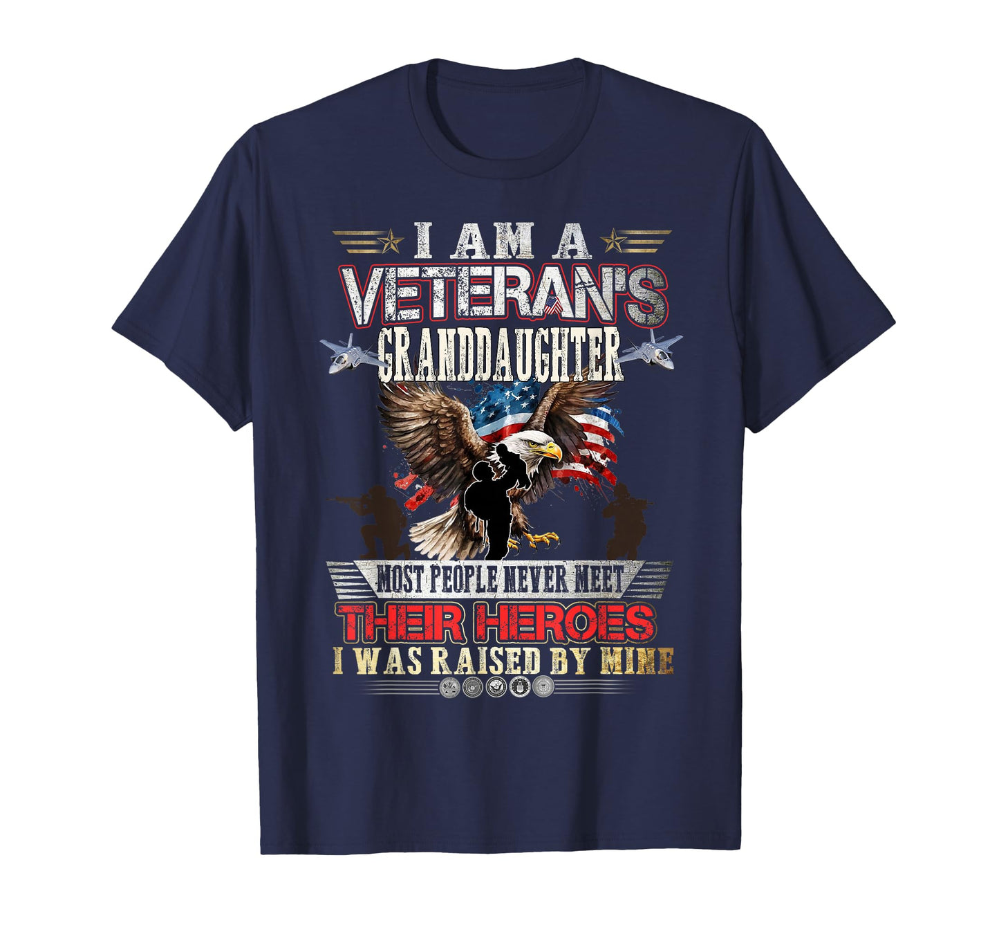 I Am A Veteran's Granddaughter Proud Veteran Mother Womens T-Shirt