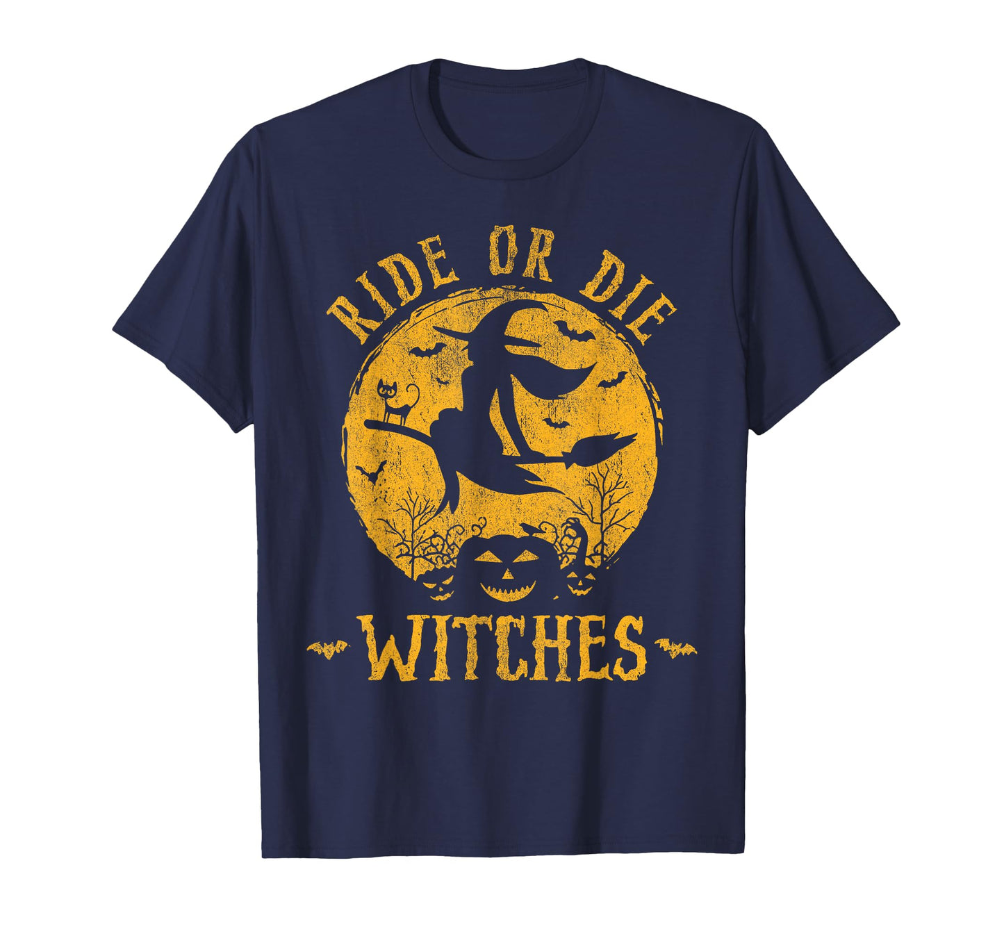 Womens Ride or Die Gothic Witches Halloween 2025 T-Shirt
