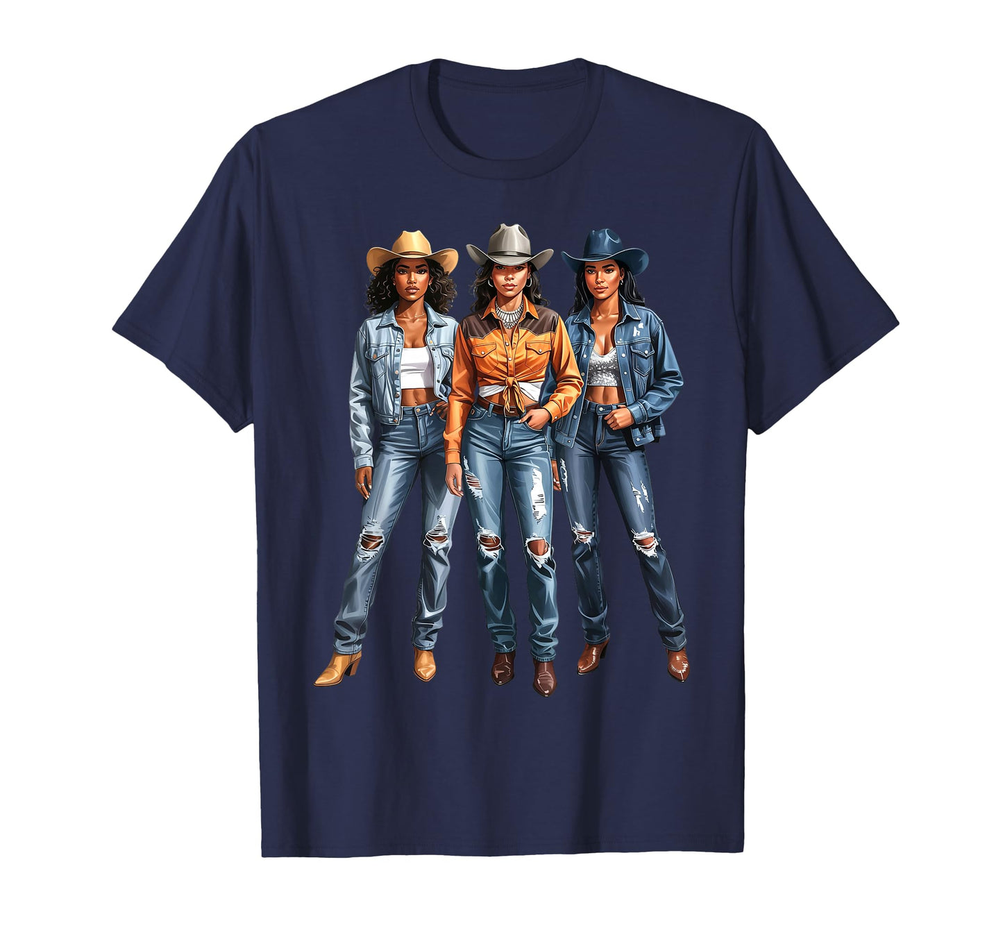 Black African American Cowgirl Western Country Texas Girls T-Shirt