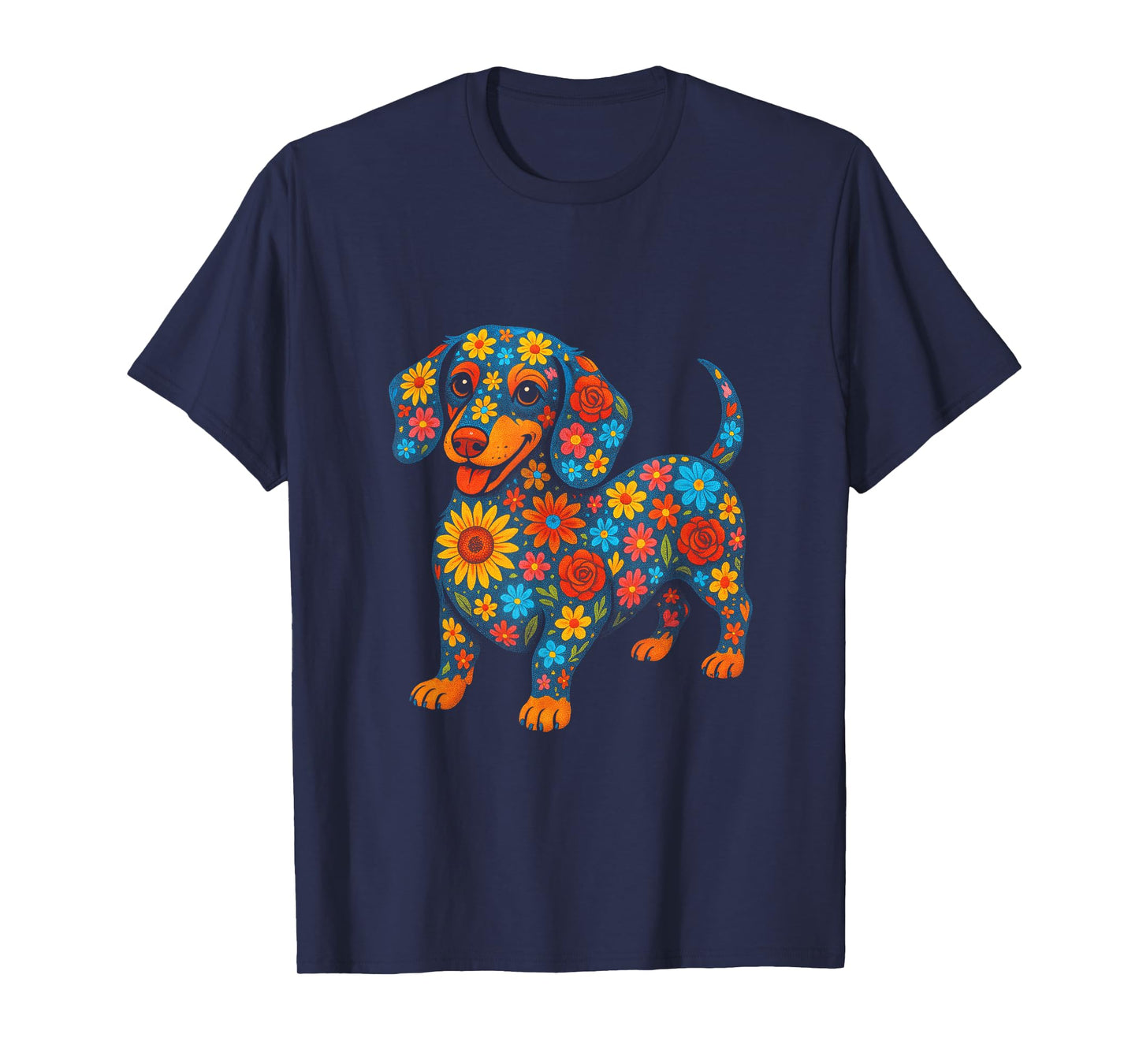 Flower Dachshund - Funny Dog Lover Art T-Shirt