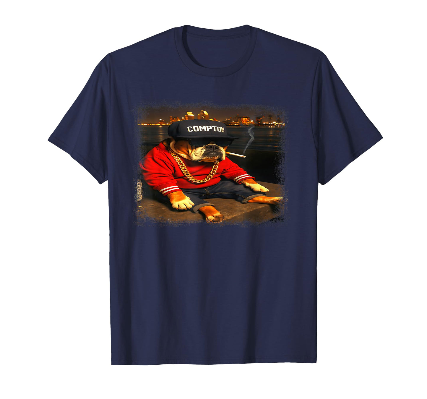 Funny Smoking Dog Cigarette gen z Meme Lover Men Women T-Shirt