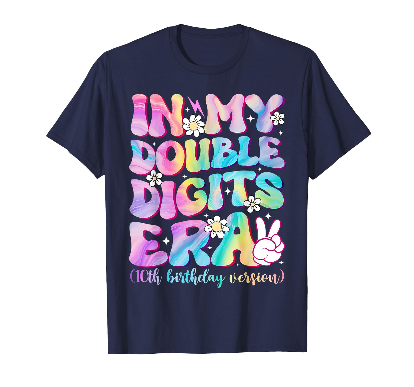 10th Birthday Girl In My Double Digits Era Retro 10 Year Old T-Shirt