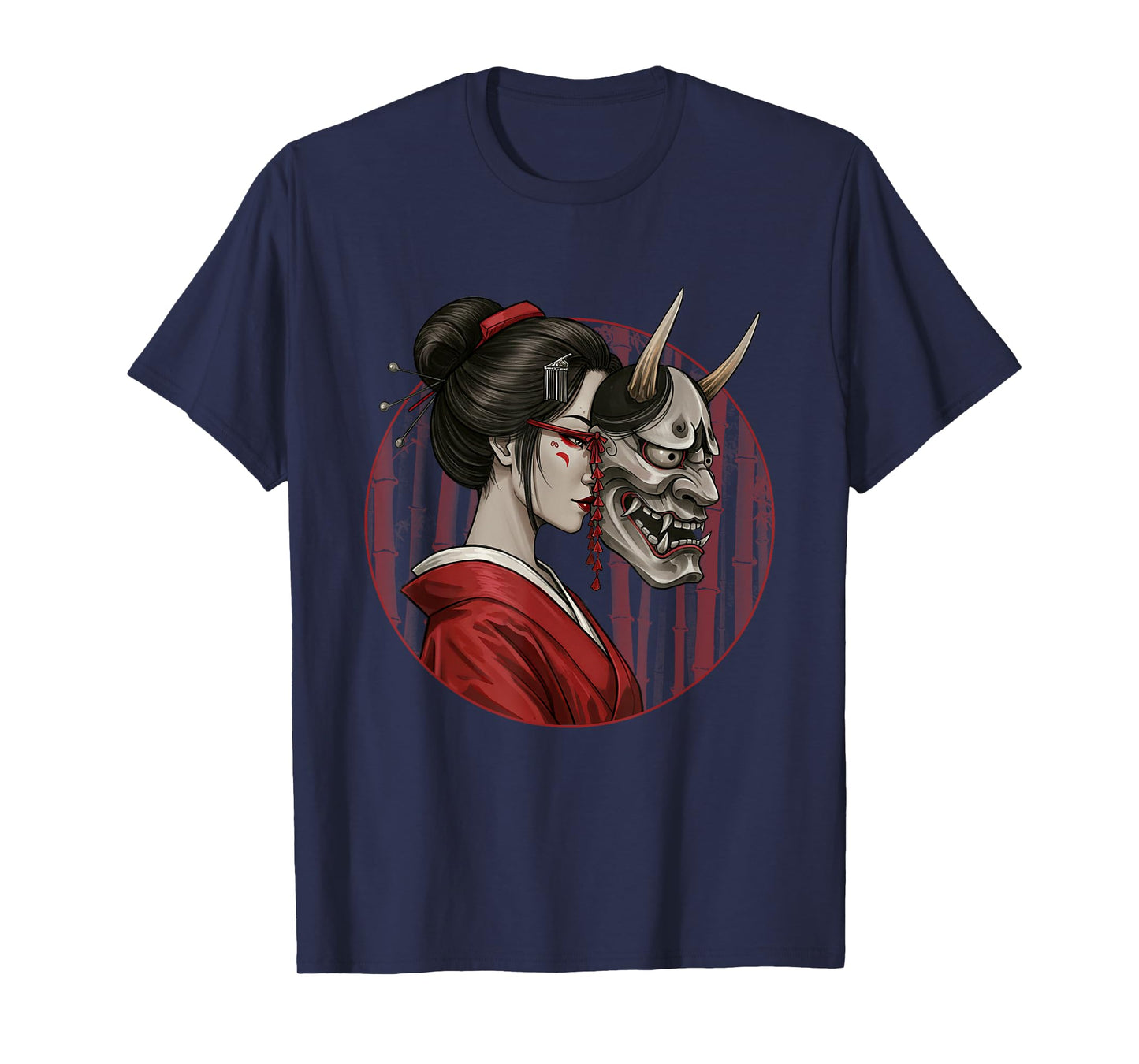 Geisha Hannya Noh mask Oni Aesthetics Japanese graphics T-Shirt