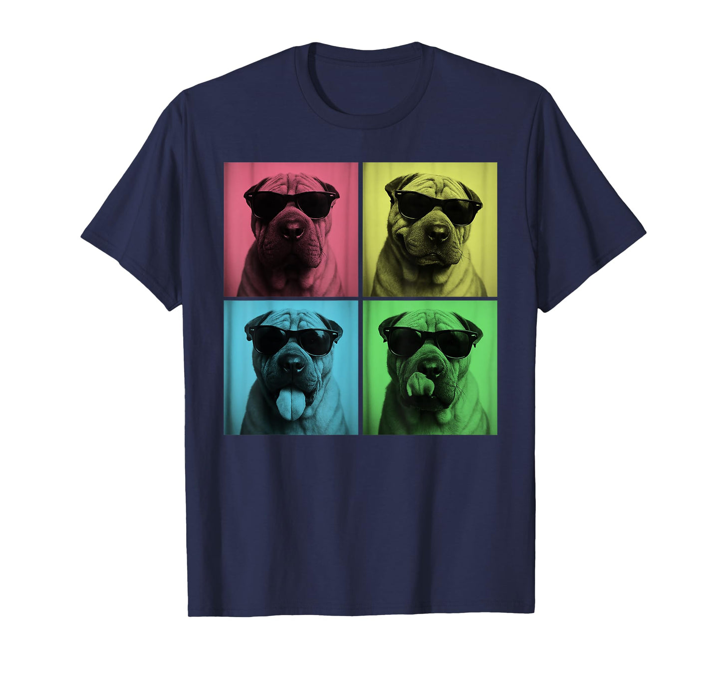 Shar Pei Pop Art Funny Dog Lover Sharpei Photo Booth T-Shirt for Men Women Kids