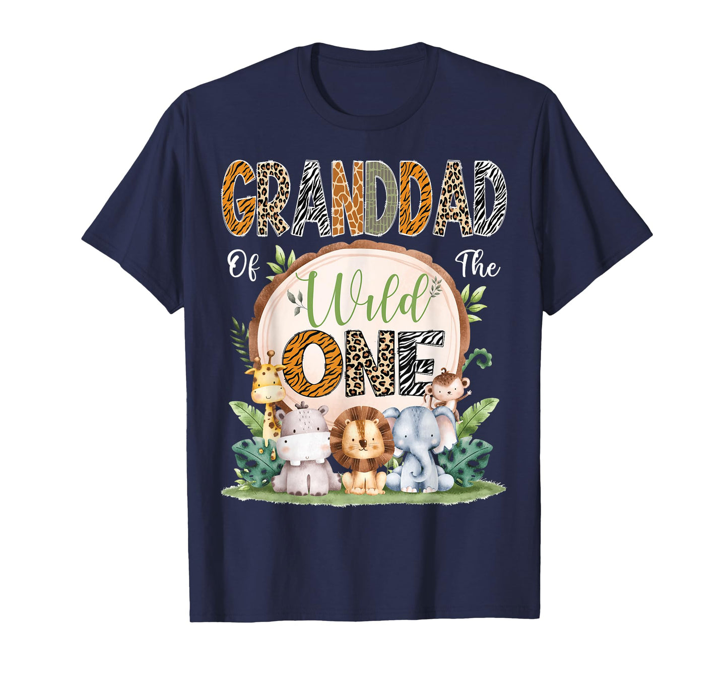 Granddad Of The Wild One 1St Birthday Safari Jungle Woodland T-Shirt