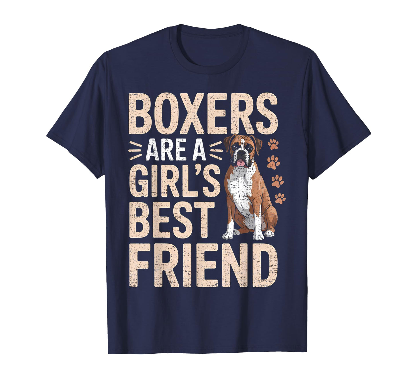 Boxers are A Girls Best Friend Funny Dog Boxer T-Shirt