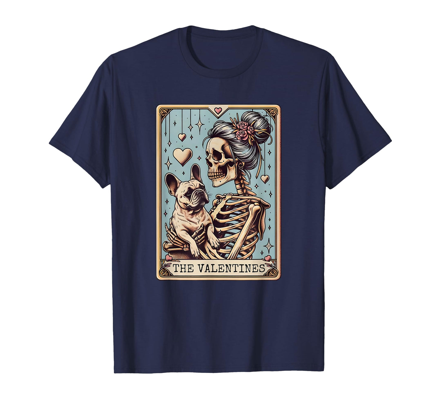 French Bulldog Valentines Day, Frenchie Mom Tarot Card T-Shirt for Men Women
