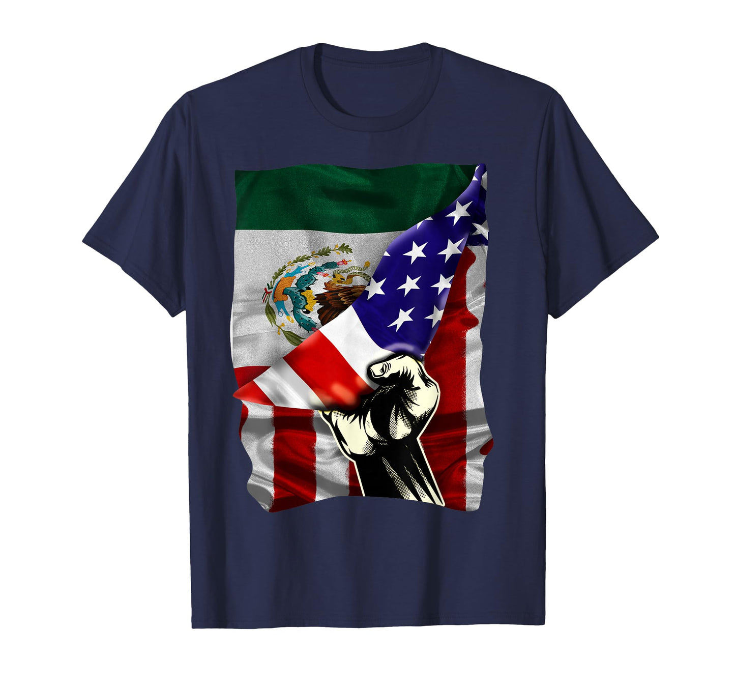 Half American Flag Mexican ROOTS USA Flag Mexico DNA T-Shirt