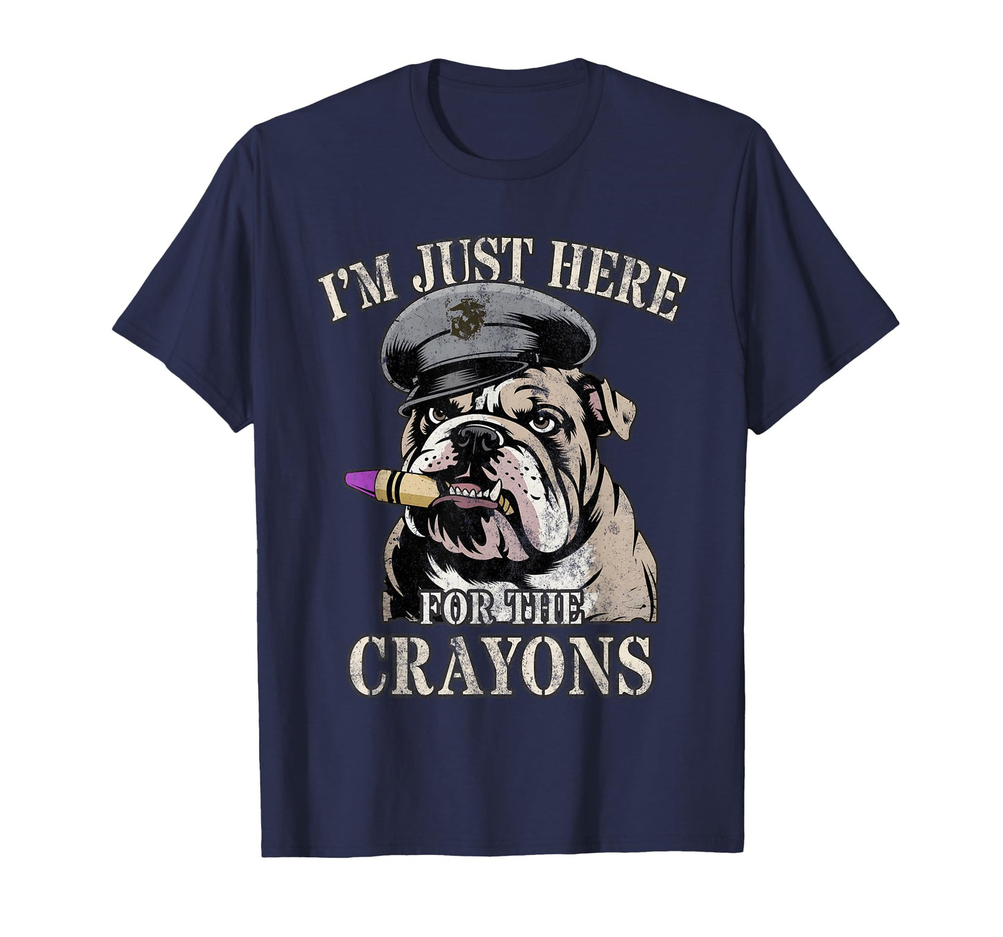 Sarcastic I'm JUST HERE for Crayons Eater Corps Jarhead Crew T-Shirt