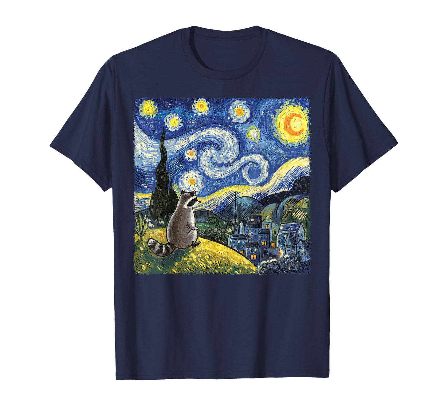 Raccoon Starry Night Van Gogh Racoon Gifts For Men Women Kid T-Shirt