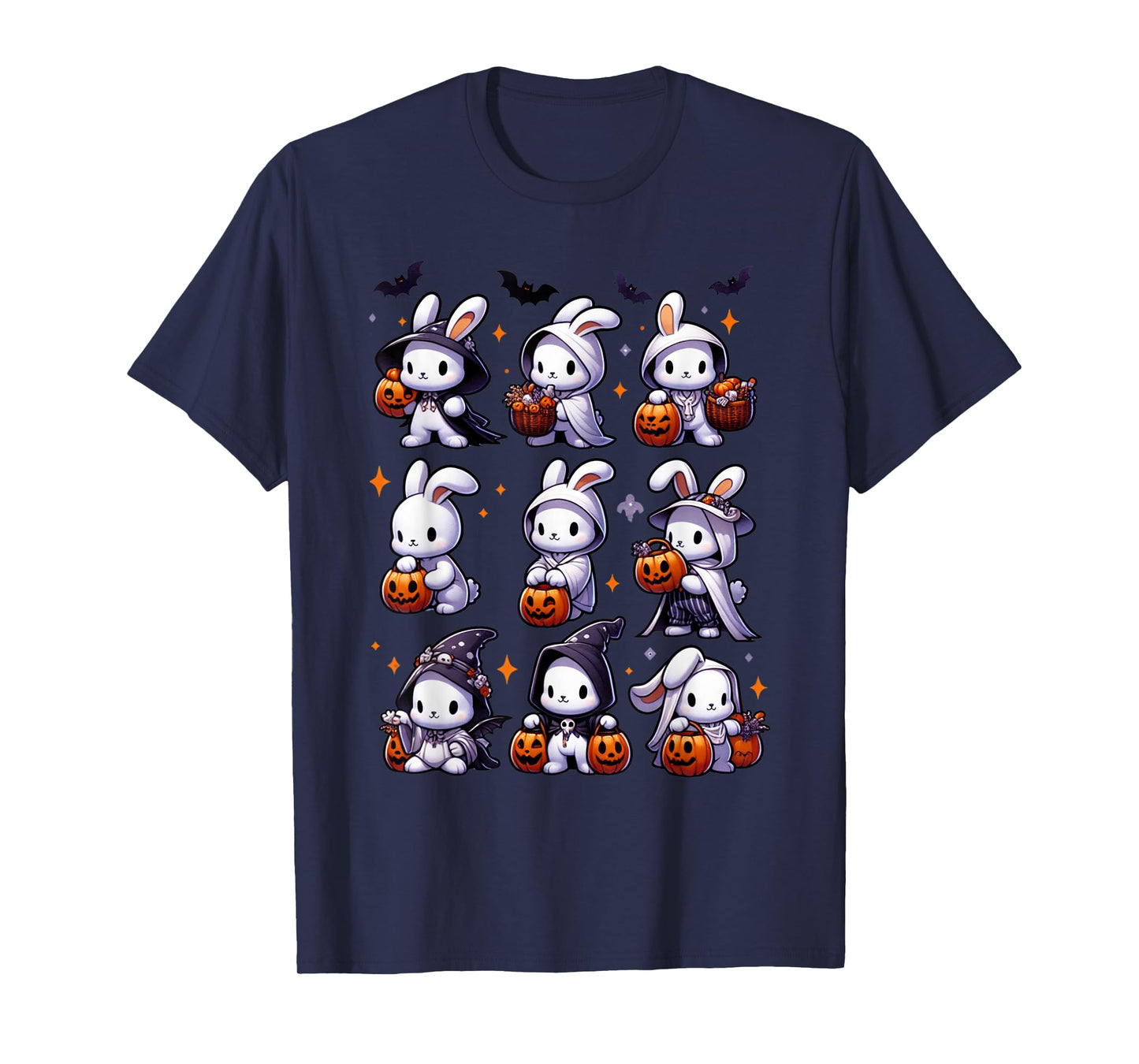 Cute Fall Bunny Ghost Costume Rabbit Lover Halloween T-Shirt