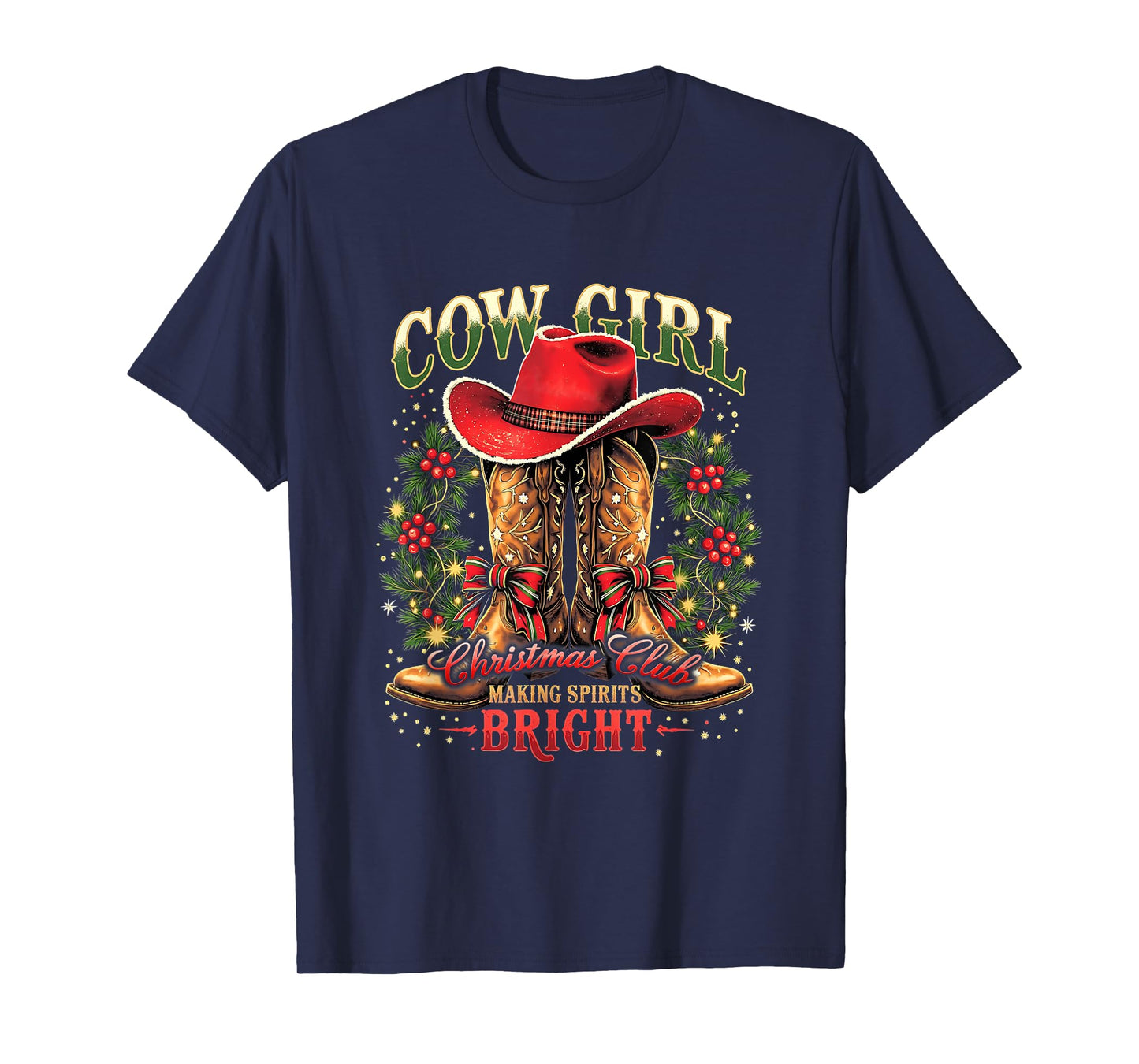 Christmas Y'all Xmas Coquette Cowgirl Let’s Go Girls Howdy T-Shirt