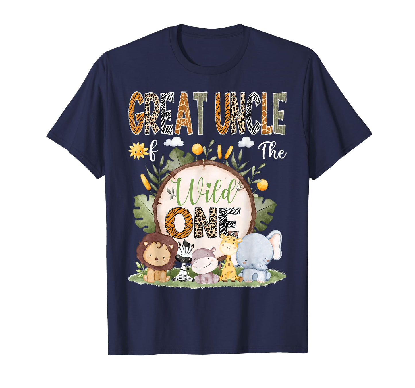 Great Uncle Of The Wild One 1St Birthday Kid Safari Woodland T-Shirt