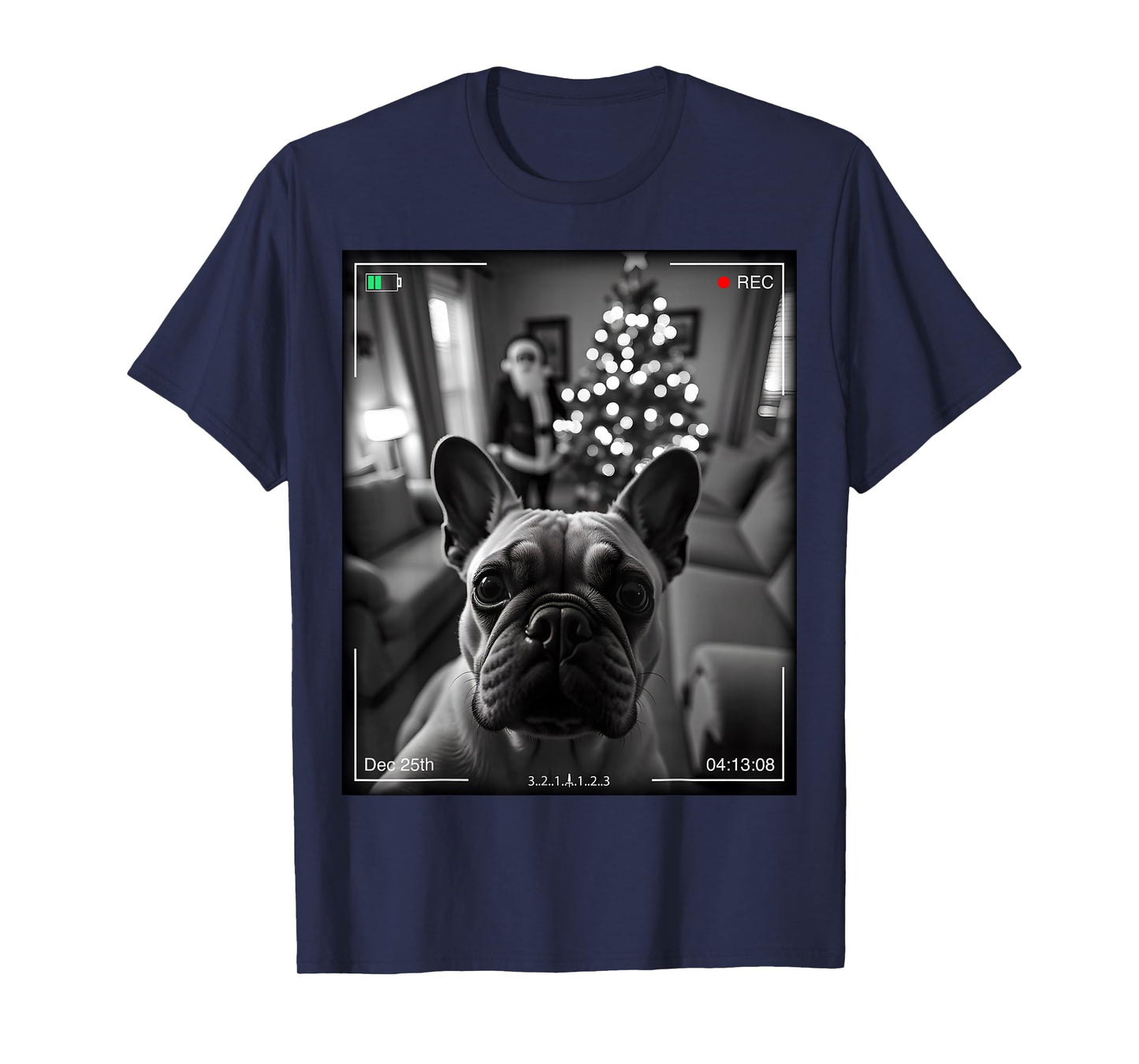 French Bulldog Catches Santa On Camera Xmas T-Shirt
