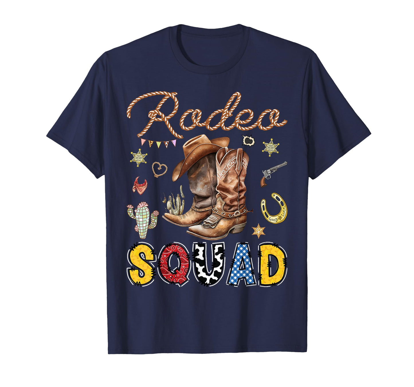 Rodeo Squad Western Cowboy Birthday Matching Family T-Shirt