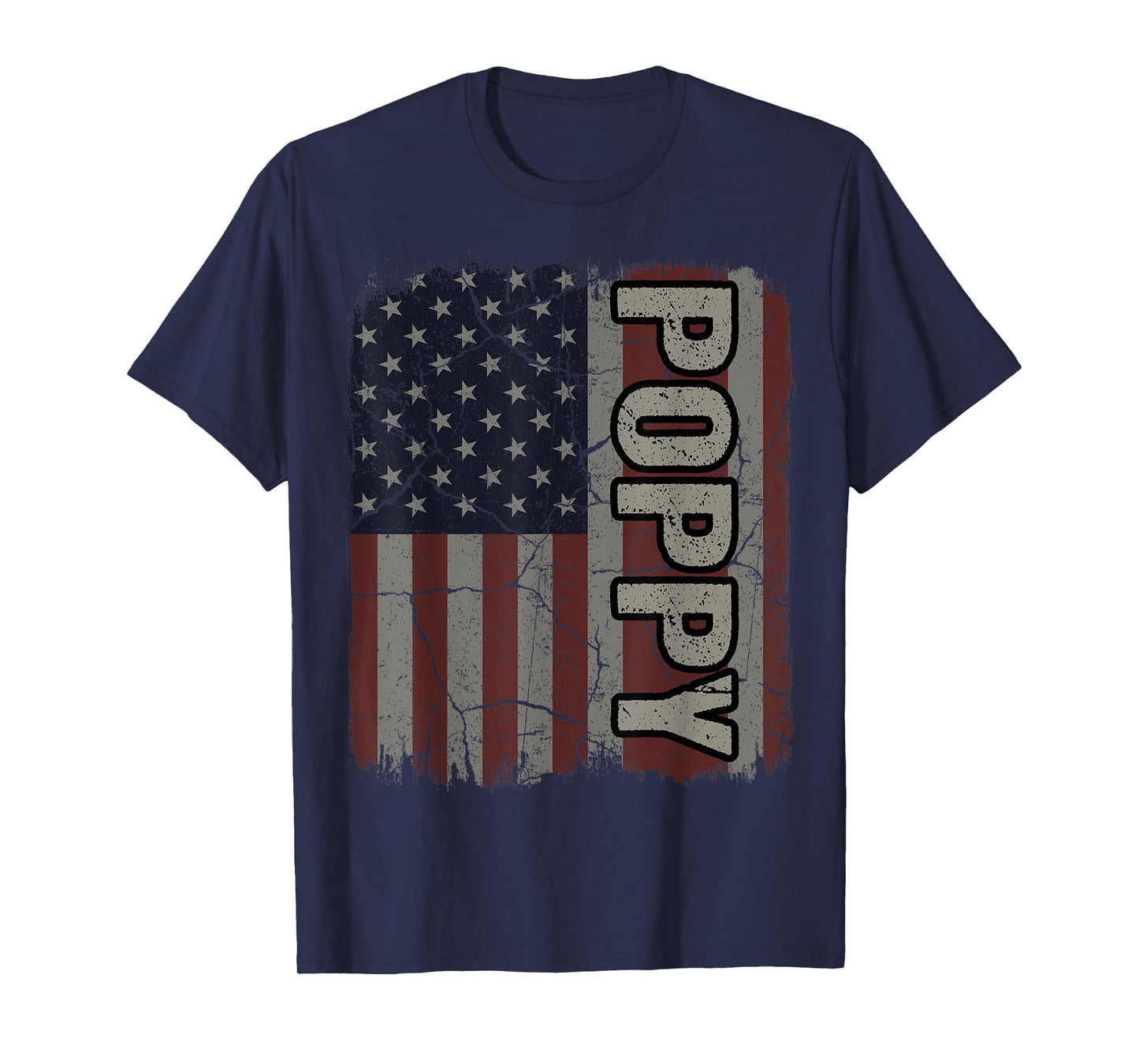Poppy American Flag Vintage Father's Day 4th of July Gift T-Shirt
