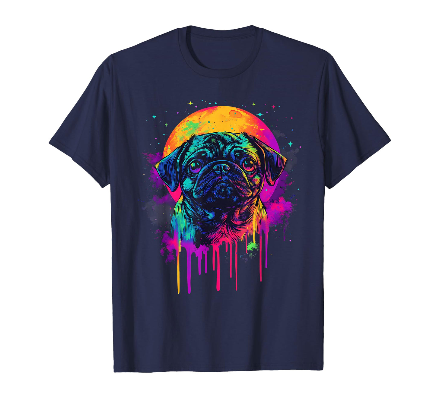 Cute Pug Owner Pug Lover Colorful Portrait Dog Pug T-Shirt