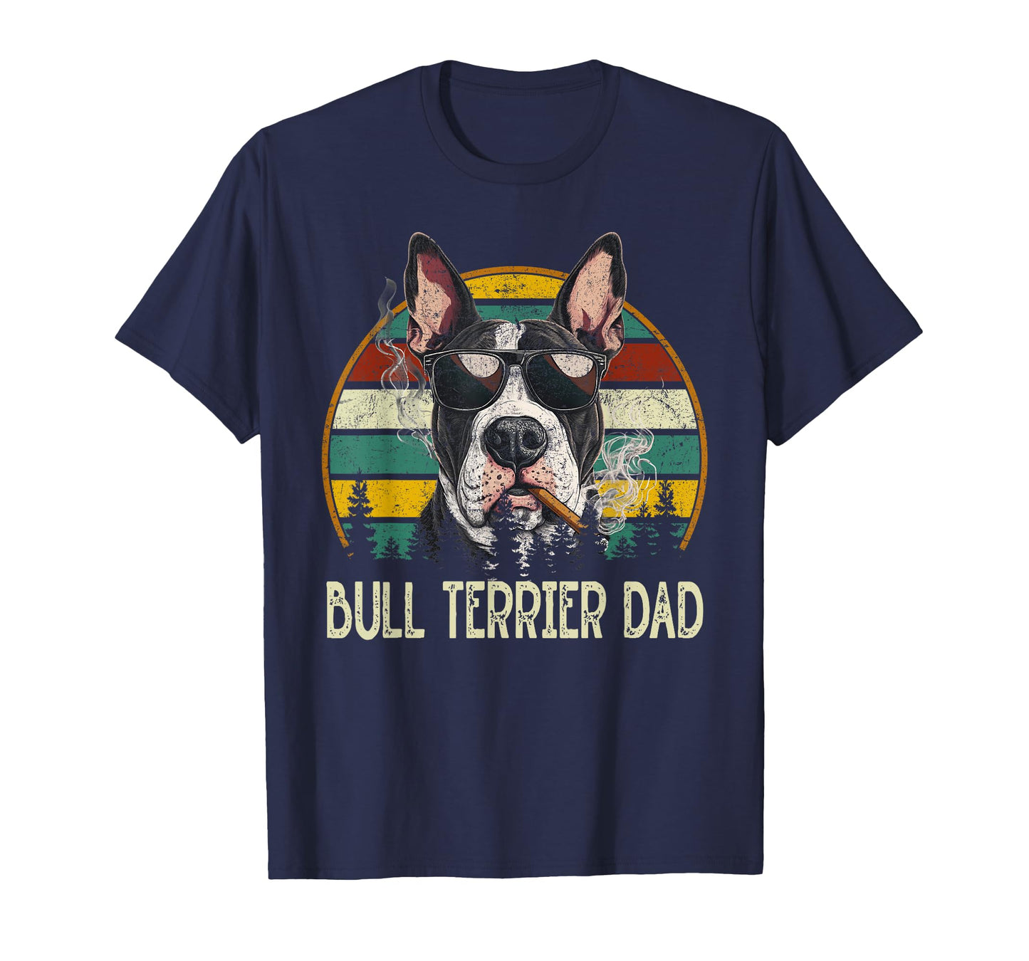 Best bull terrier Dog Dad Ever Vintage Father's Day T-Shirt
