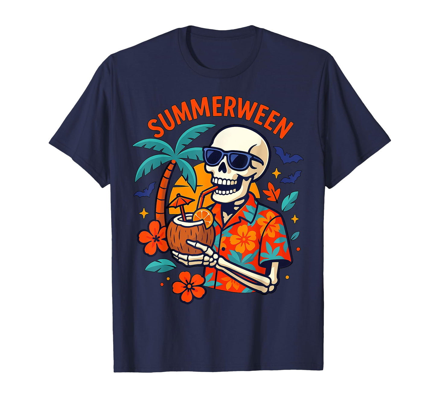 Halloween Summer Ween Skeleton Spooky Vacation Float Costume T-Shirt
