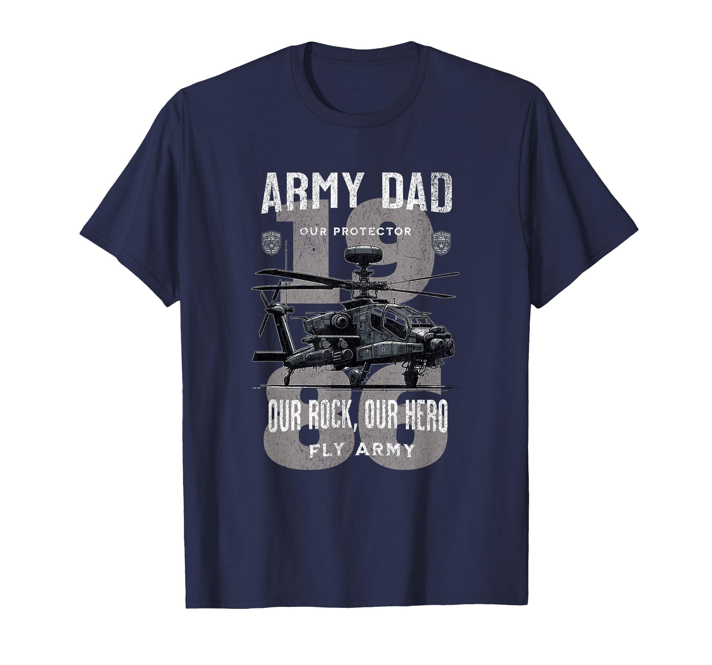 Army Dad Father Military Fathers Day Apache Helicopter Army T-Shirt