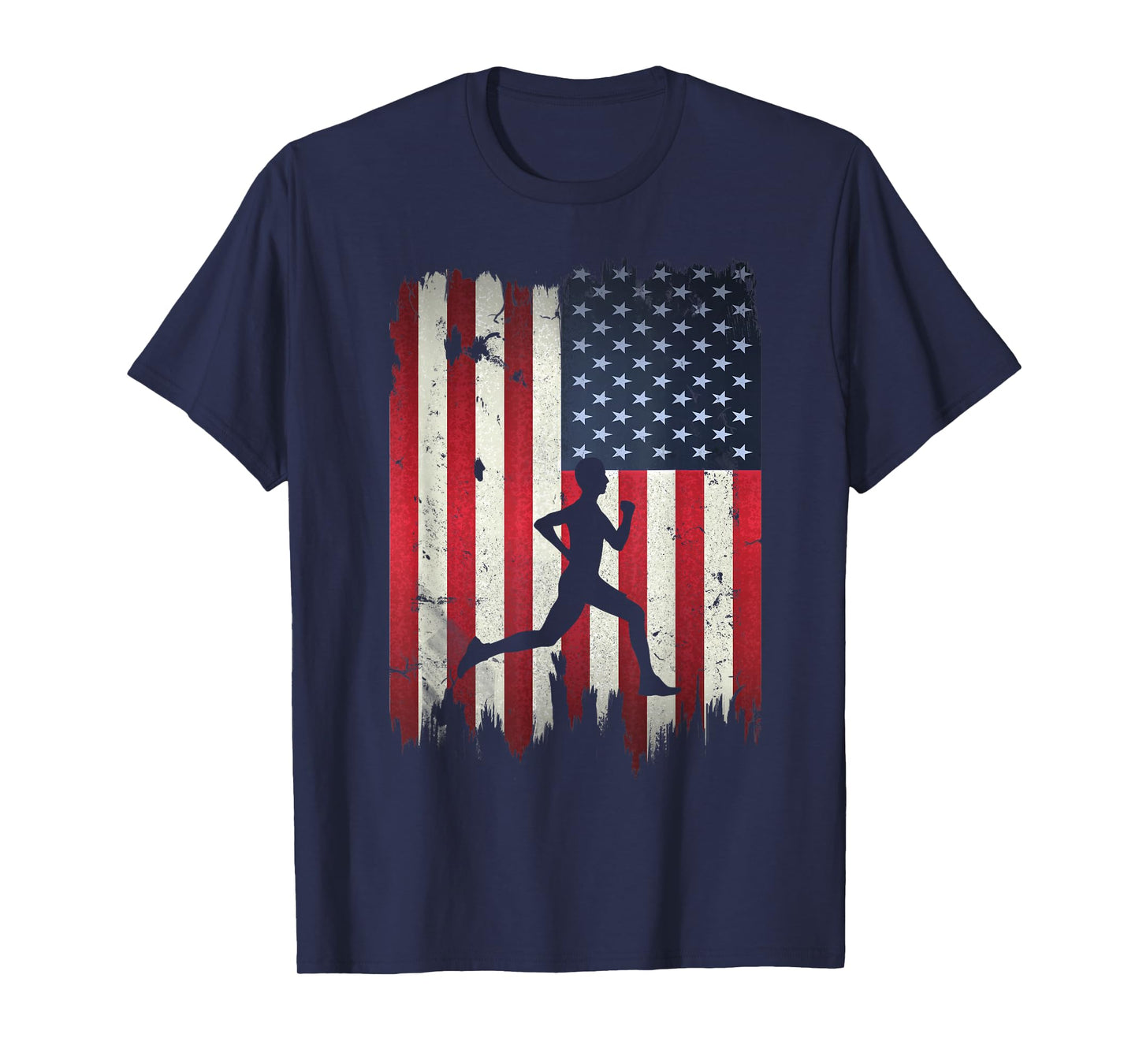 Runner Running USA American Flag 4th of July Patriotic Gift T-Shirt