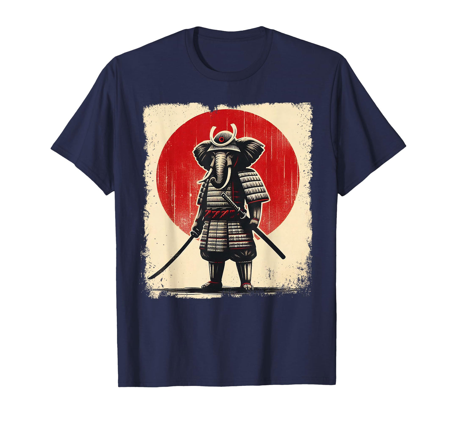 Samurai Elephant Japanese Warrior Aesthetic Art Ukiyo-e T-Shirt