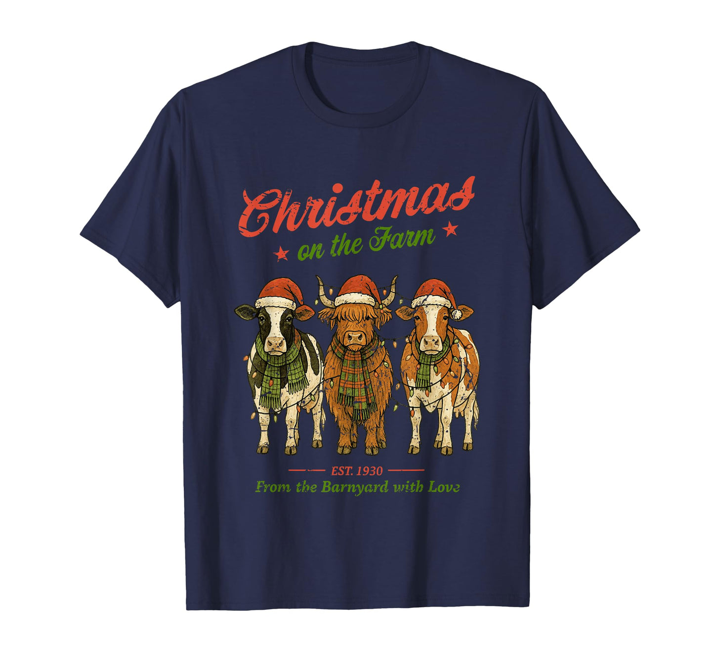 Christmas On The Farm Barnyard Love Design T-Shirt