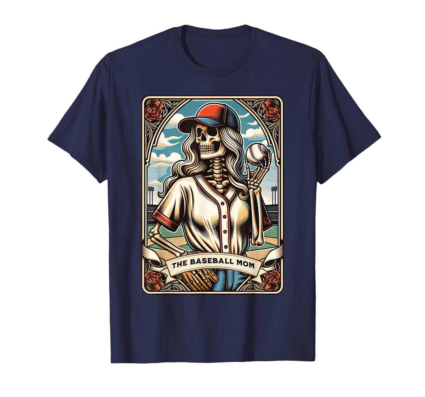 The Baseball Mom Skeleton Tarot Card Mother's Day Witch Vibe T-Shirt