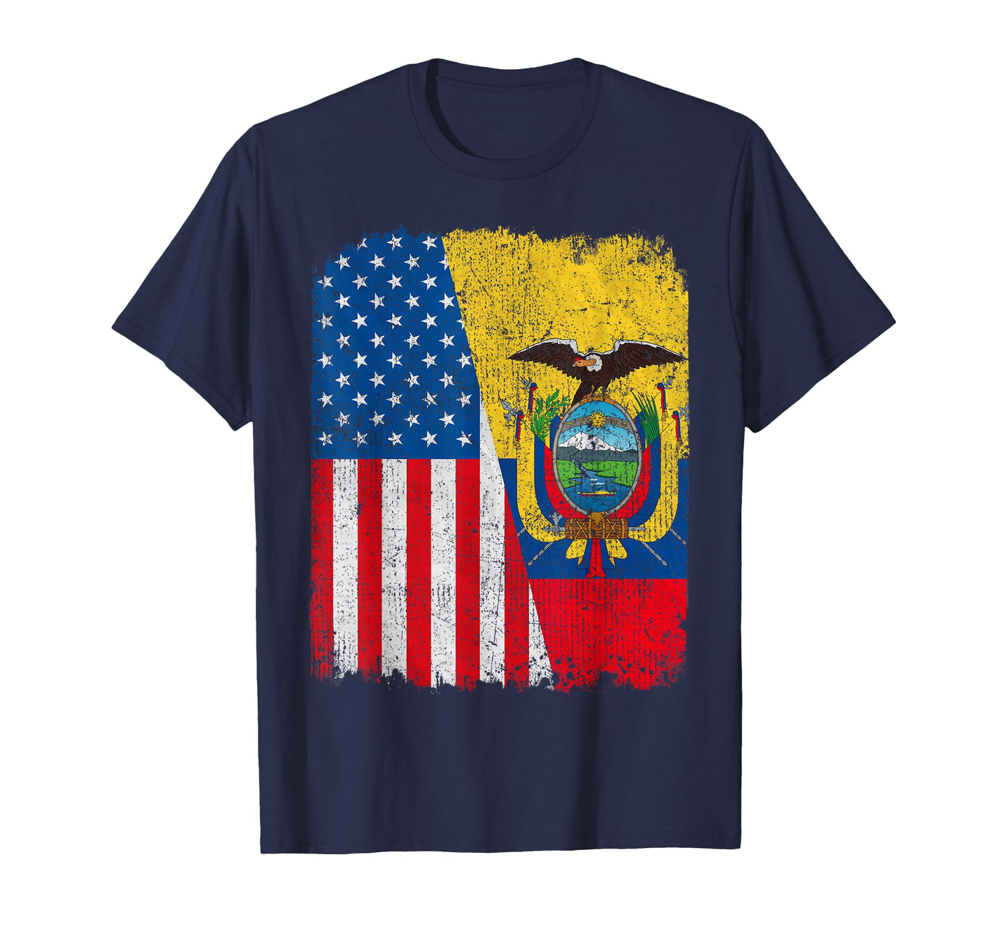 Ecuadorian American Flag Half USA Ecuador Root Proud T-Shirt