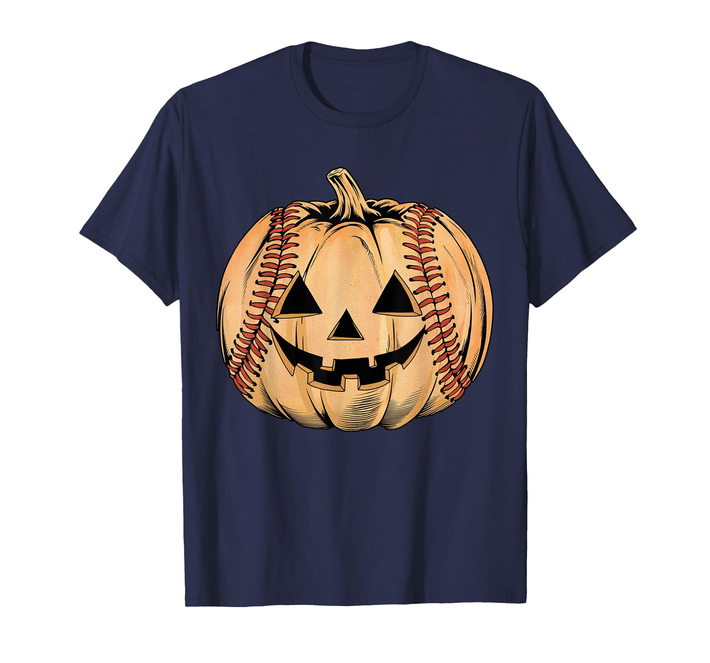 Funny Spooky Pumpkin Softball Player Women Men Halloween T-Shirt