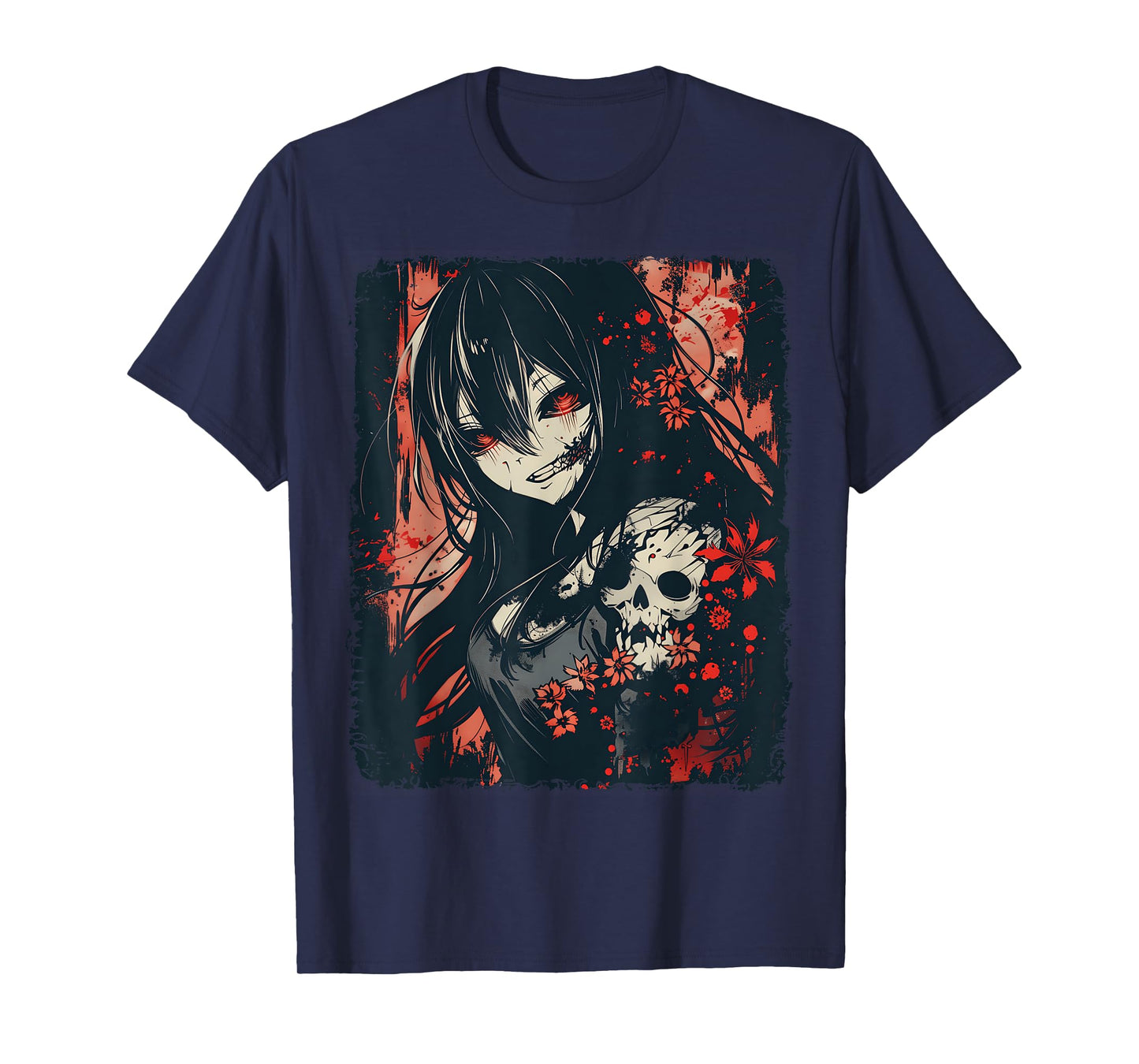 Anime Horror Girl Aesthetic Japanese Creepy Kawaii Goth T-Shirt