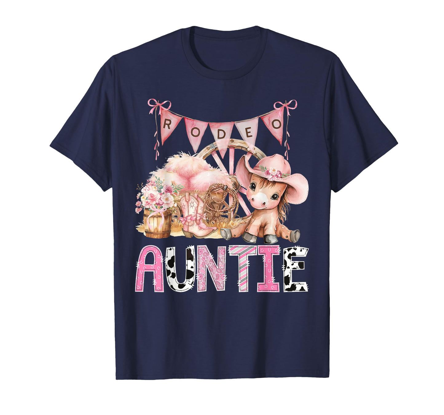 Rodeo Auntie Pink CowGirl Coquette 1St Birthday Party T-Shirt