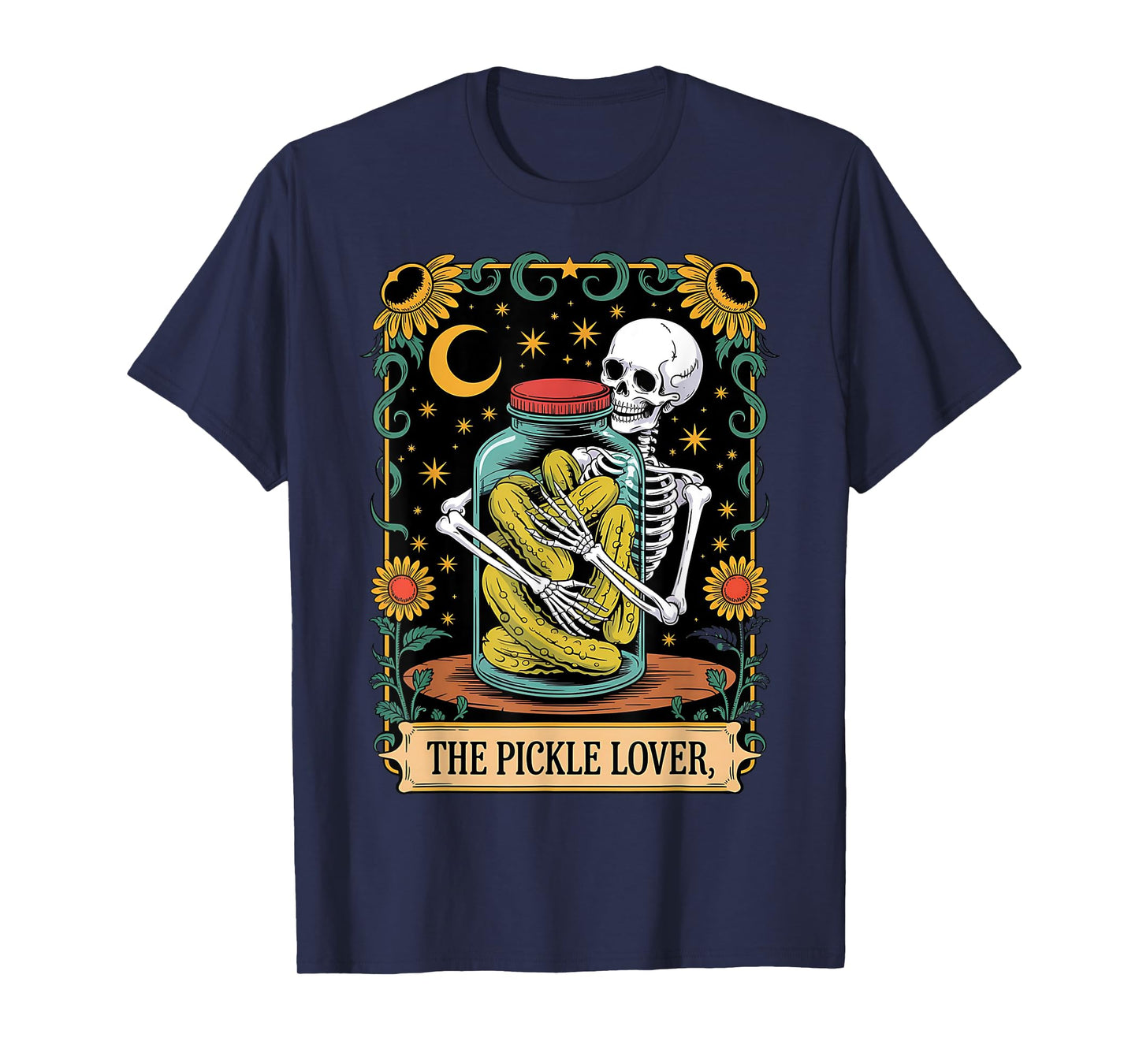 The Pickle Lover Tarot Card Skeleton T-Shirt
