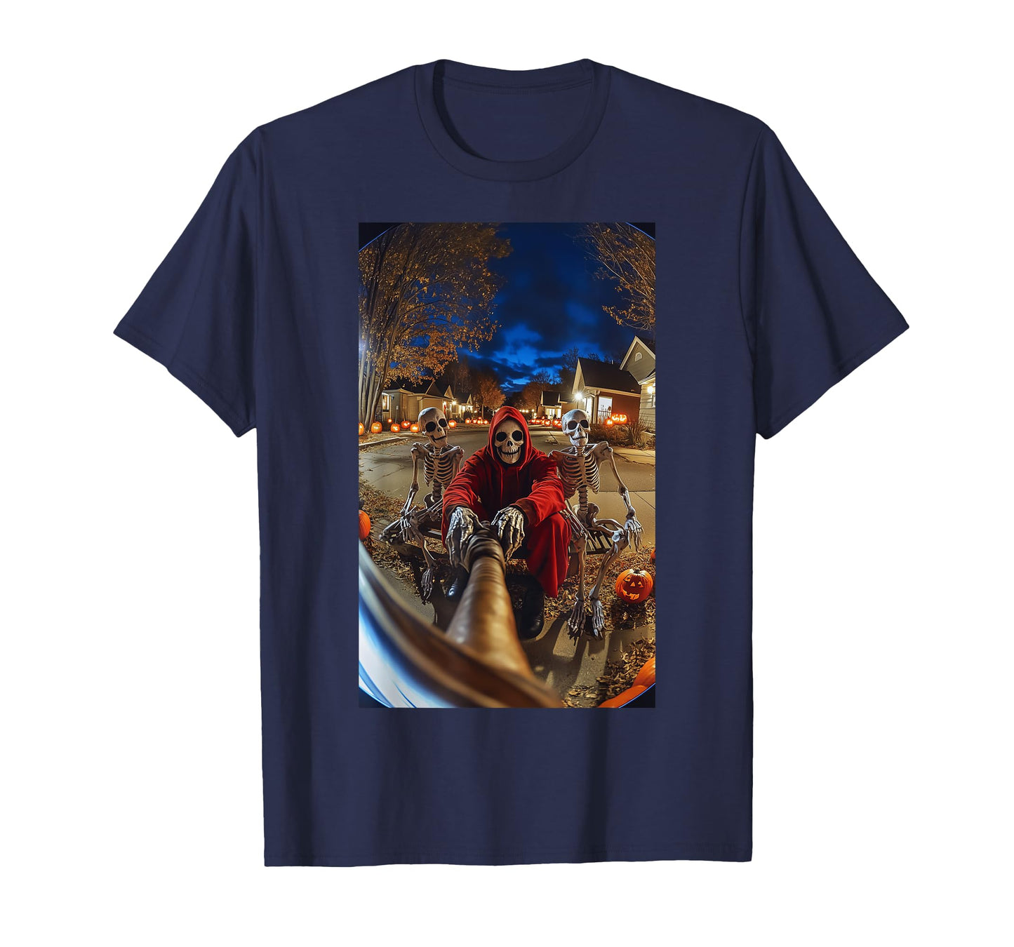 Grim Reaper Halloween Selfie – Funny Skeleton Squad Costume T-Shirt