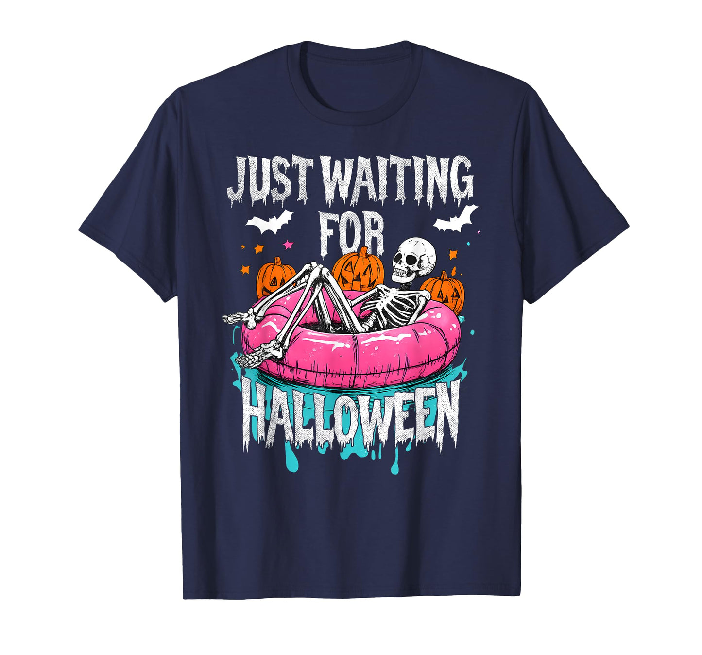 Spooky Summer Skeleton Just Waiting For Halloween T-Shirt