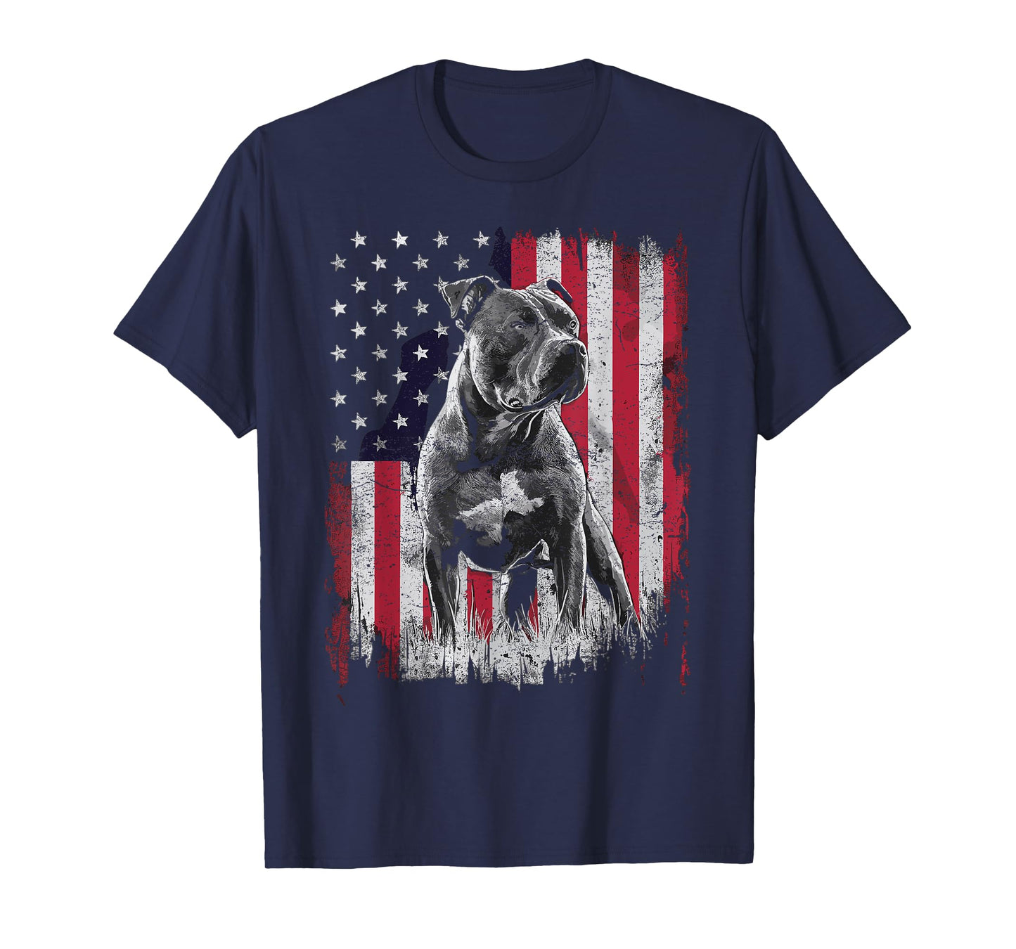 Pit Bull Dog Dad Mom 4th of July Patriotic USA Women Men T-Shirt