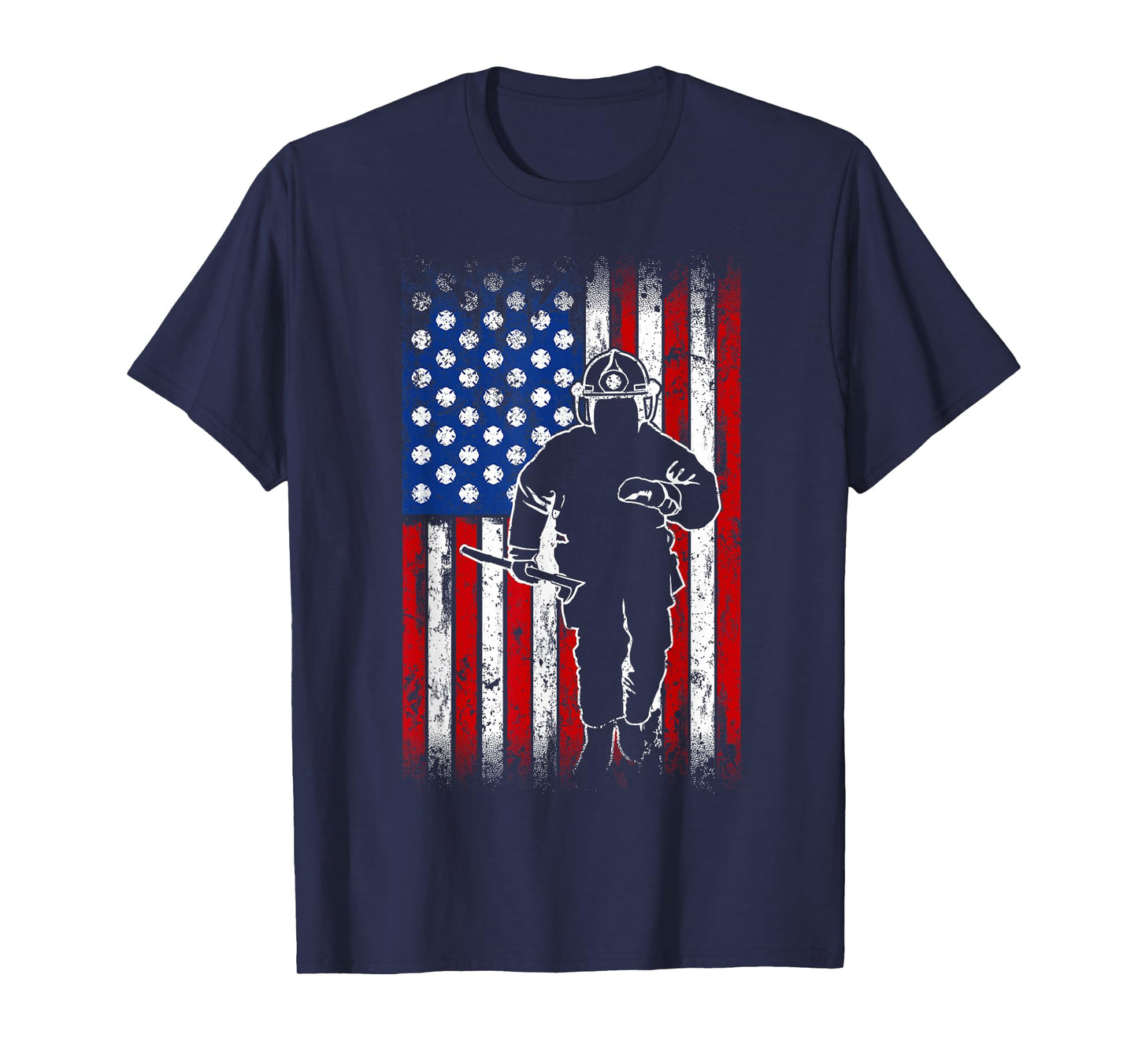 American Flag Firefighter USA United States T-Shirt
