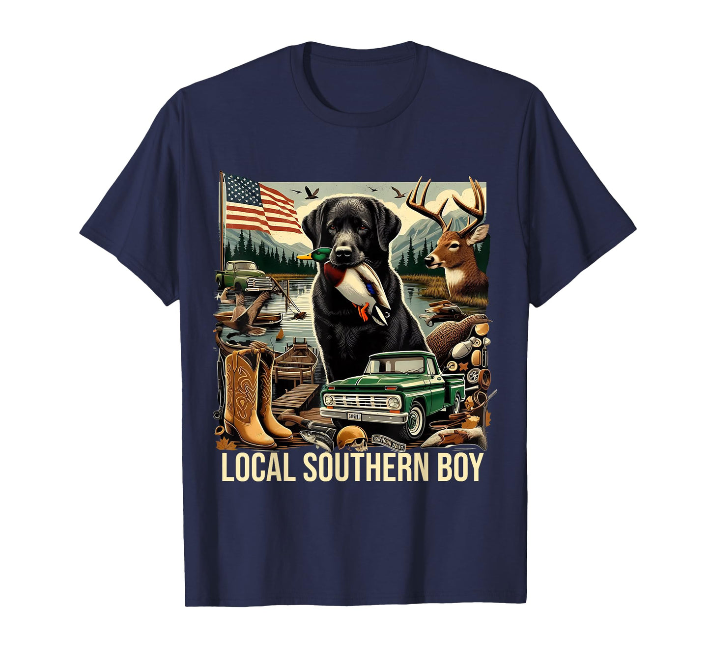 Local Southern Boy Retro Country Vintage Artwork T-Shirt