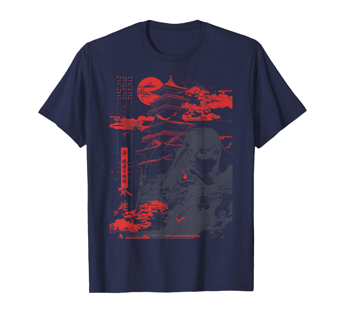 Anime Japanese Goth Castle Demon Manga Samurai Warrior T-Shirt