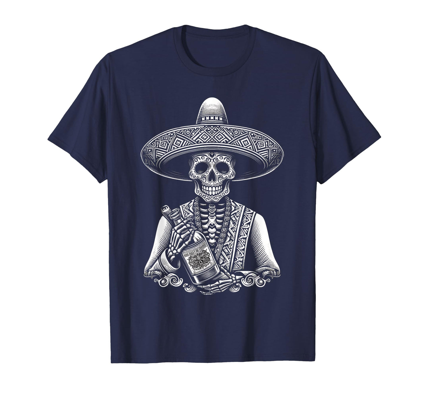 Mexico Tequila Dia De Los Muertos Vintage Mexican Skeleton T-Shirt