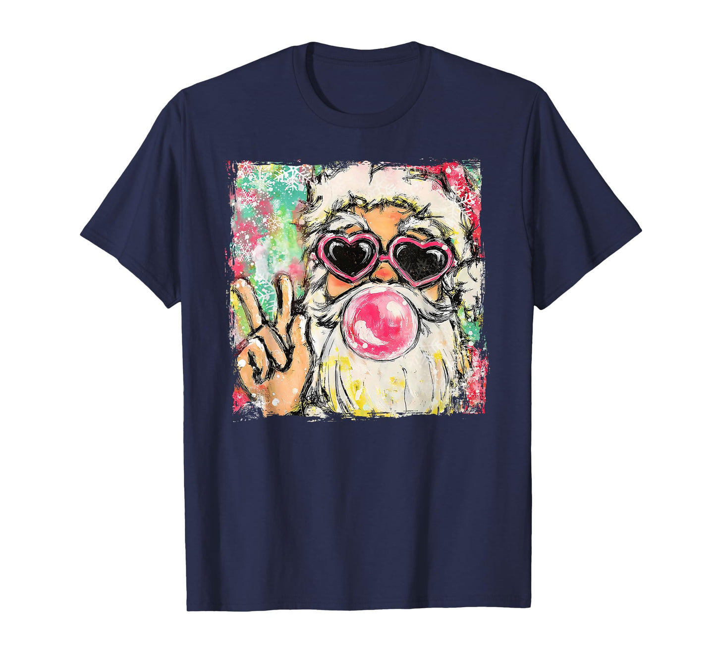Coquette Santa Christmas Bubble Gum Sunglasses Xmas Holiday T-Shirt