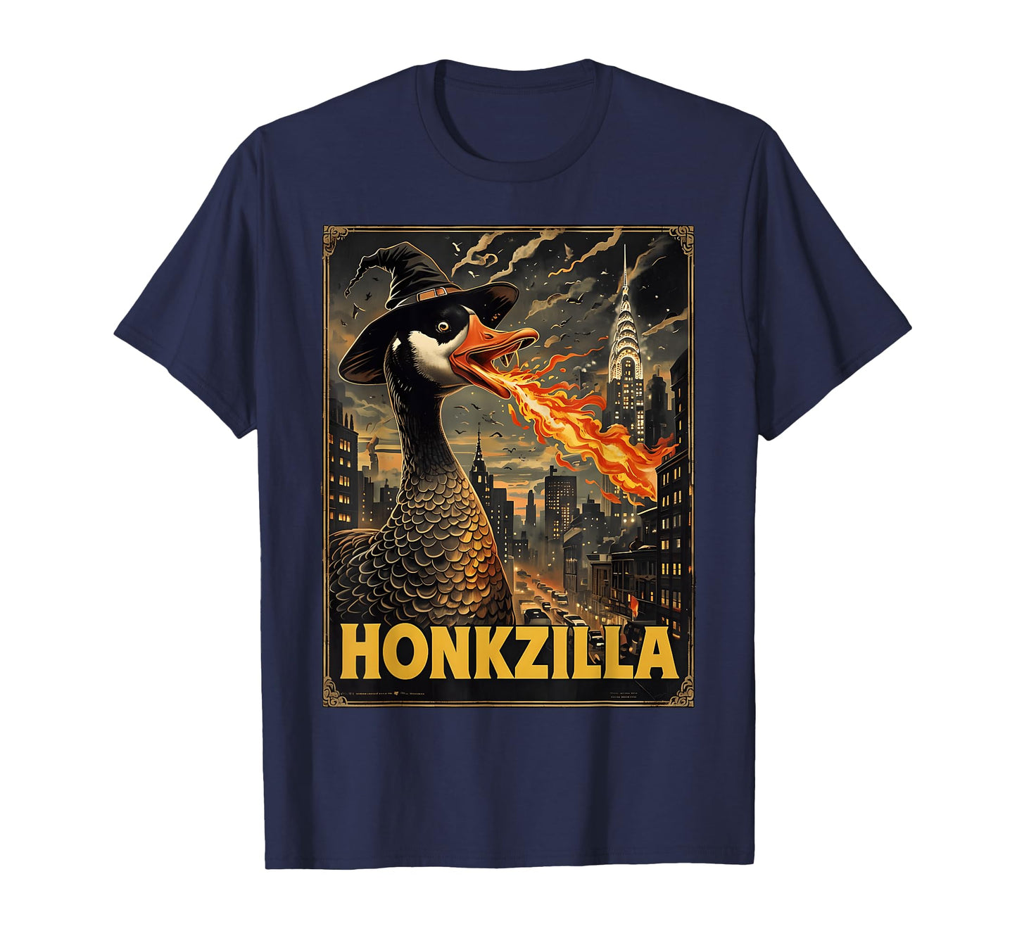 Honkzilla Goose Halloween Silly Goose Horror Spooky Goose T-Shirt