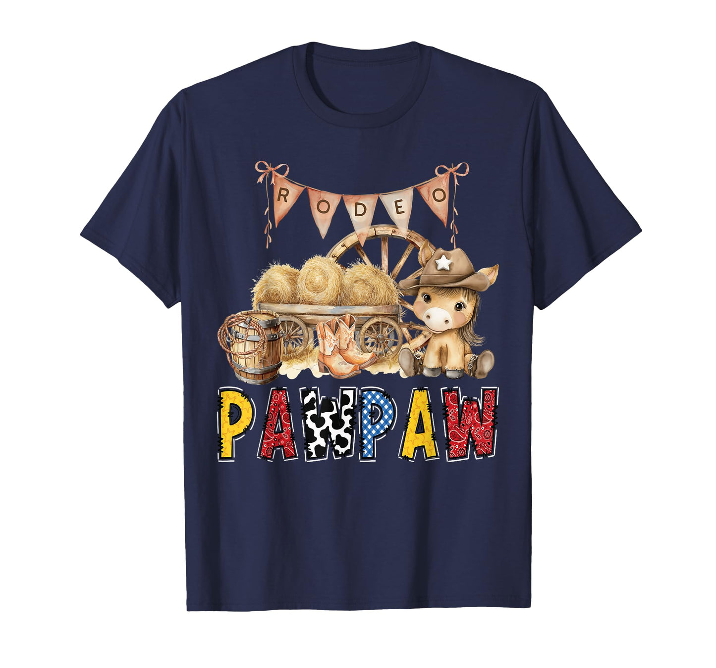 Rodeo Pawpaw Western Cowboy Birthday Family Matching T-Shirt