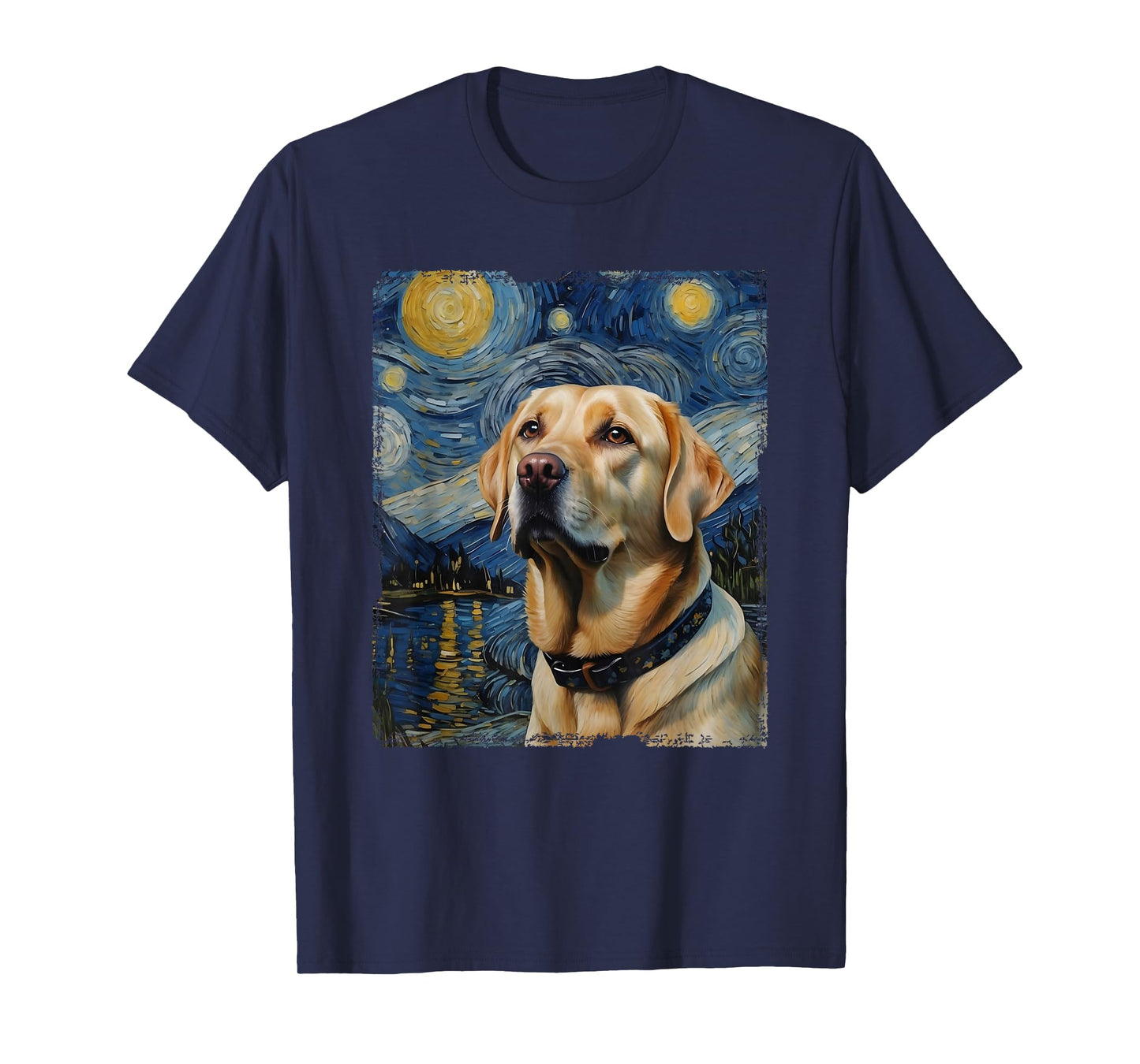 Labrador Retriever Dog Vangogh Starry Night T-Shirt